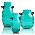 Modern Blue Colored Glass Vase For Restaurant / Home Decoration